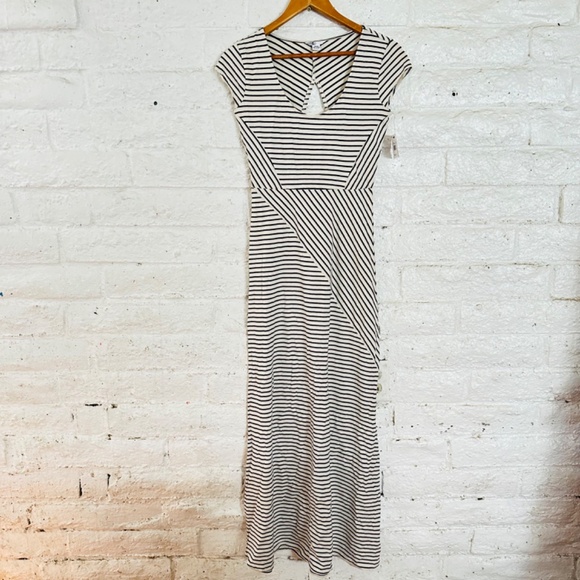 black and beige stripes. The long dress size S/P10 - Picture 7 of 11